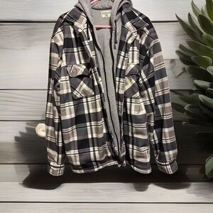 mens plaid jacket with sweatshirt lining 2XL